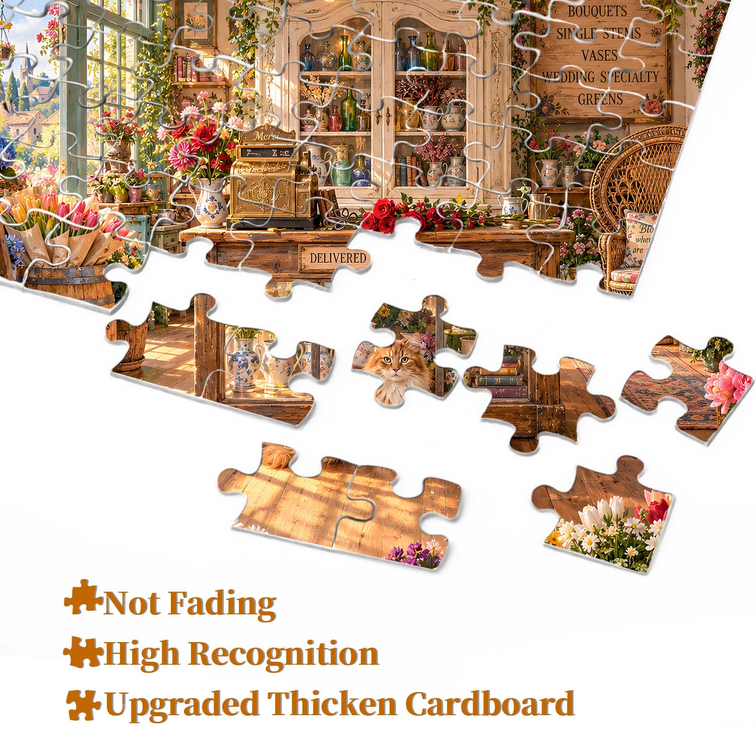 Retro Flower Cottage Jigsaw Puzzle 1000 Piece