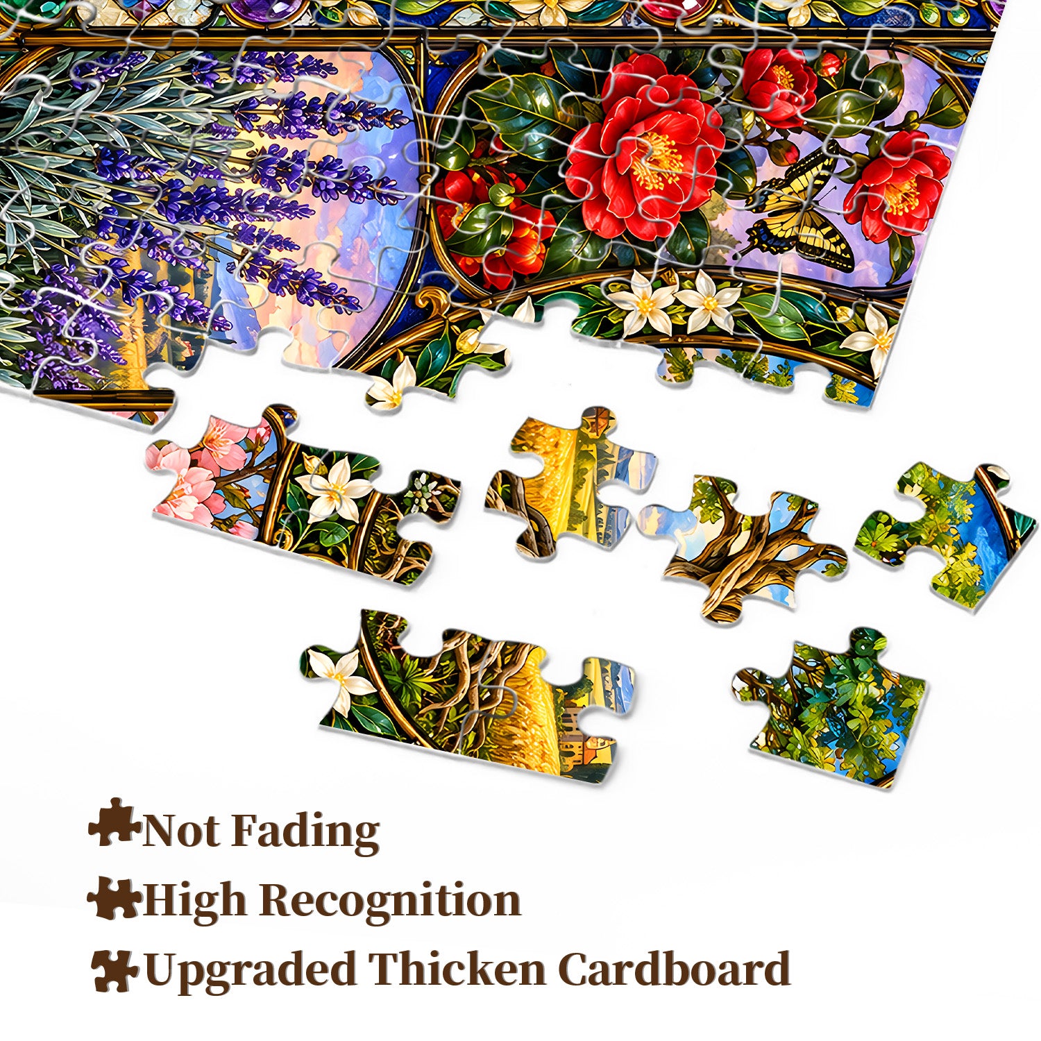 Stained Glass Bloom Jigsaw Puzzle 1000 Pieces