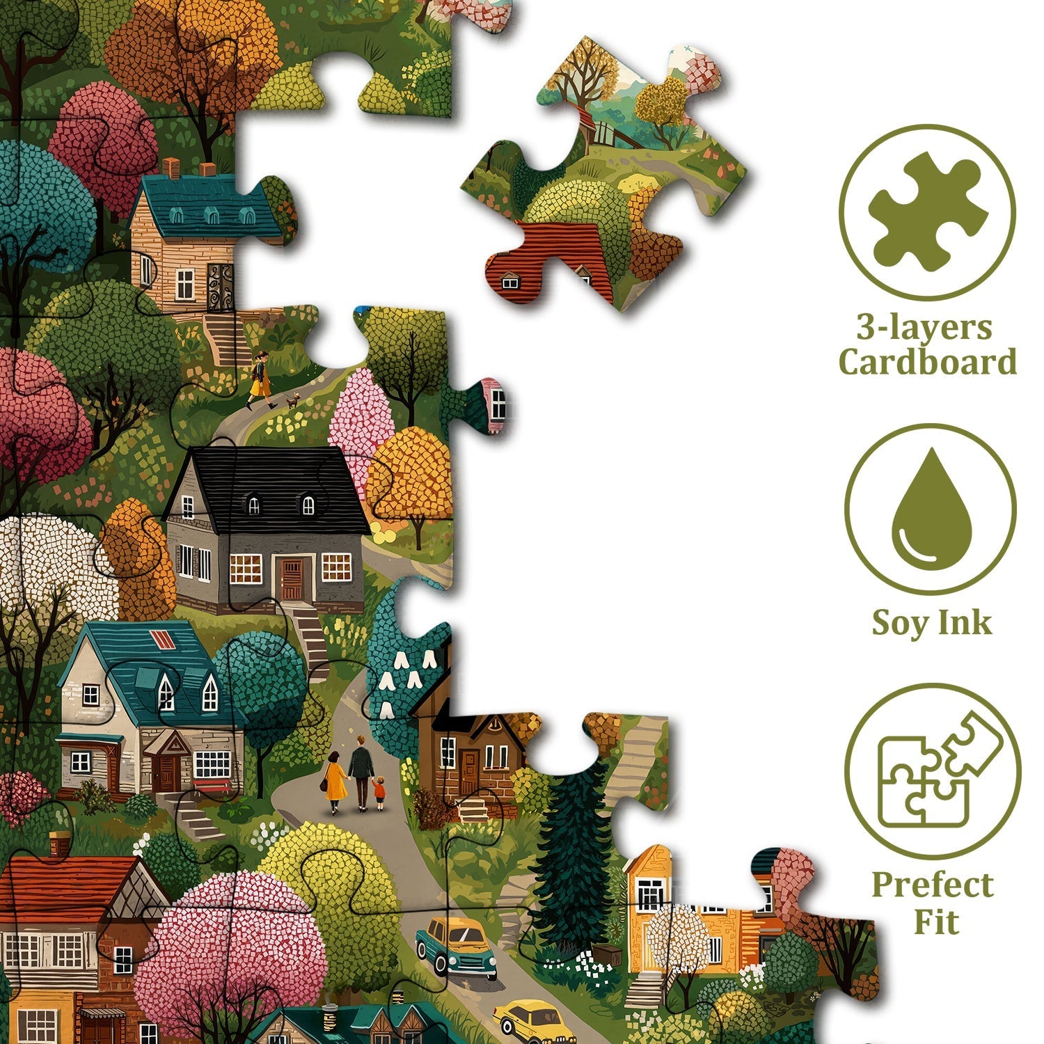 Vivid Village Jigsaw Puzzle 1000 Pieces