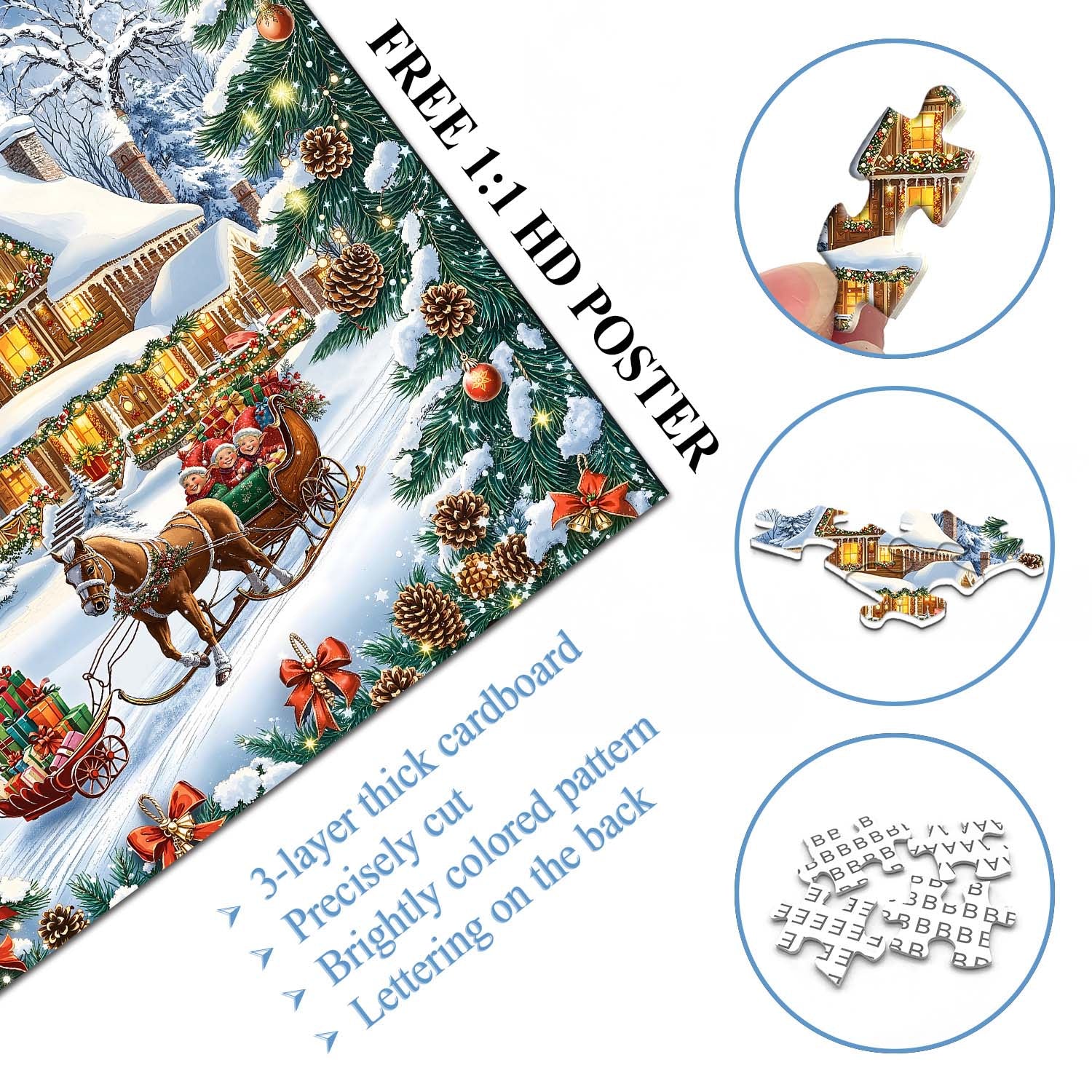 Christmas Sleigh Ride Jigsaw Puzzle 1000 Pieces
