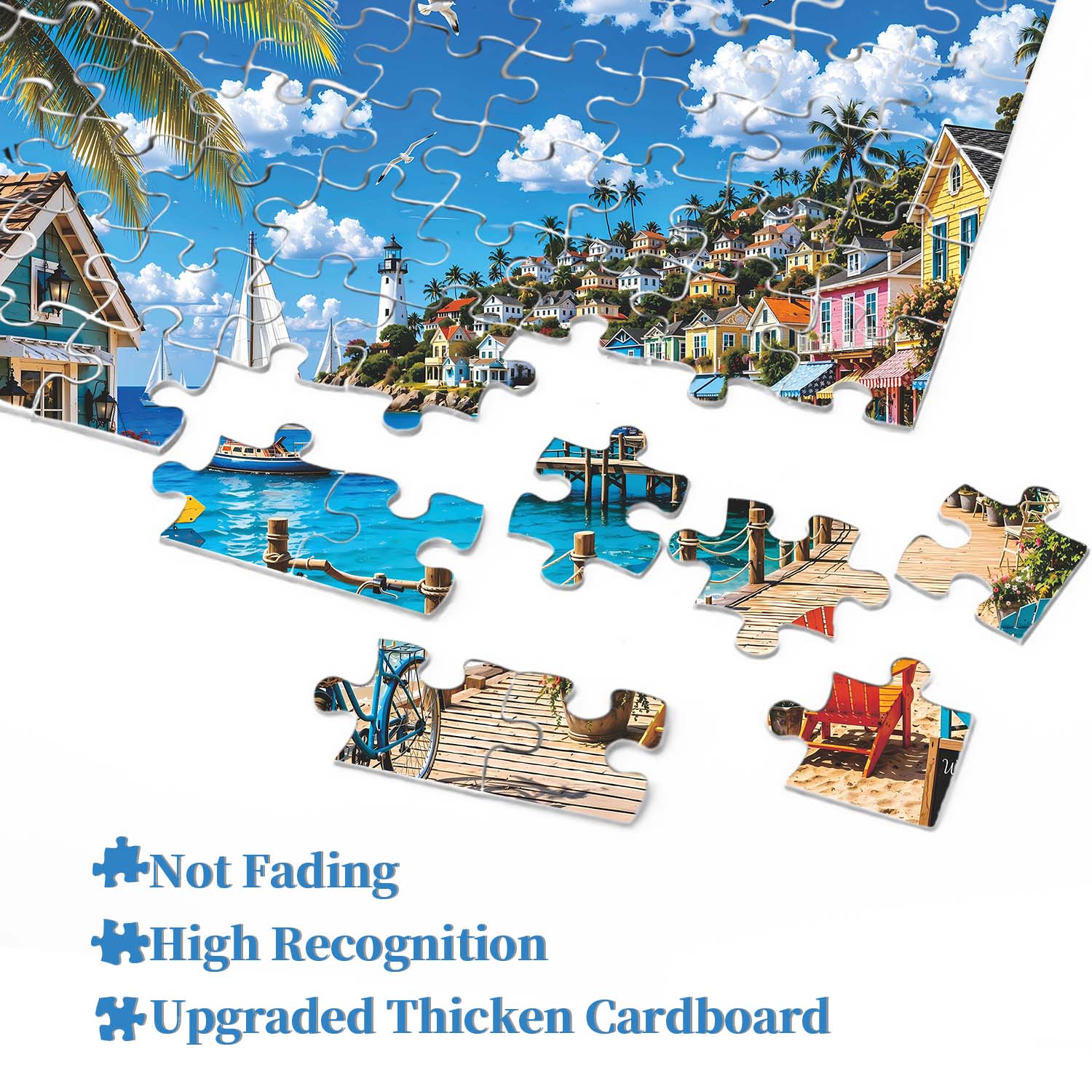 Colorful Coastal Town Jigsaw Puzzle 1000 Pieces