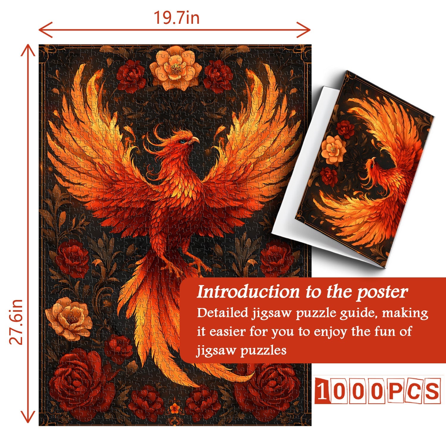 Floral Phoenix Jigsaw Puzzle 1000 Pieces