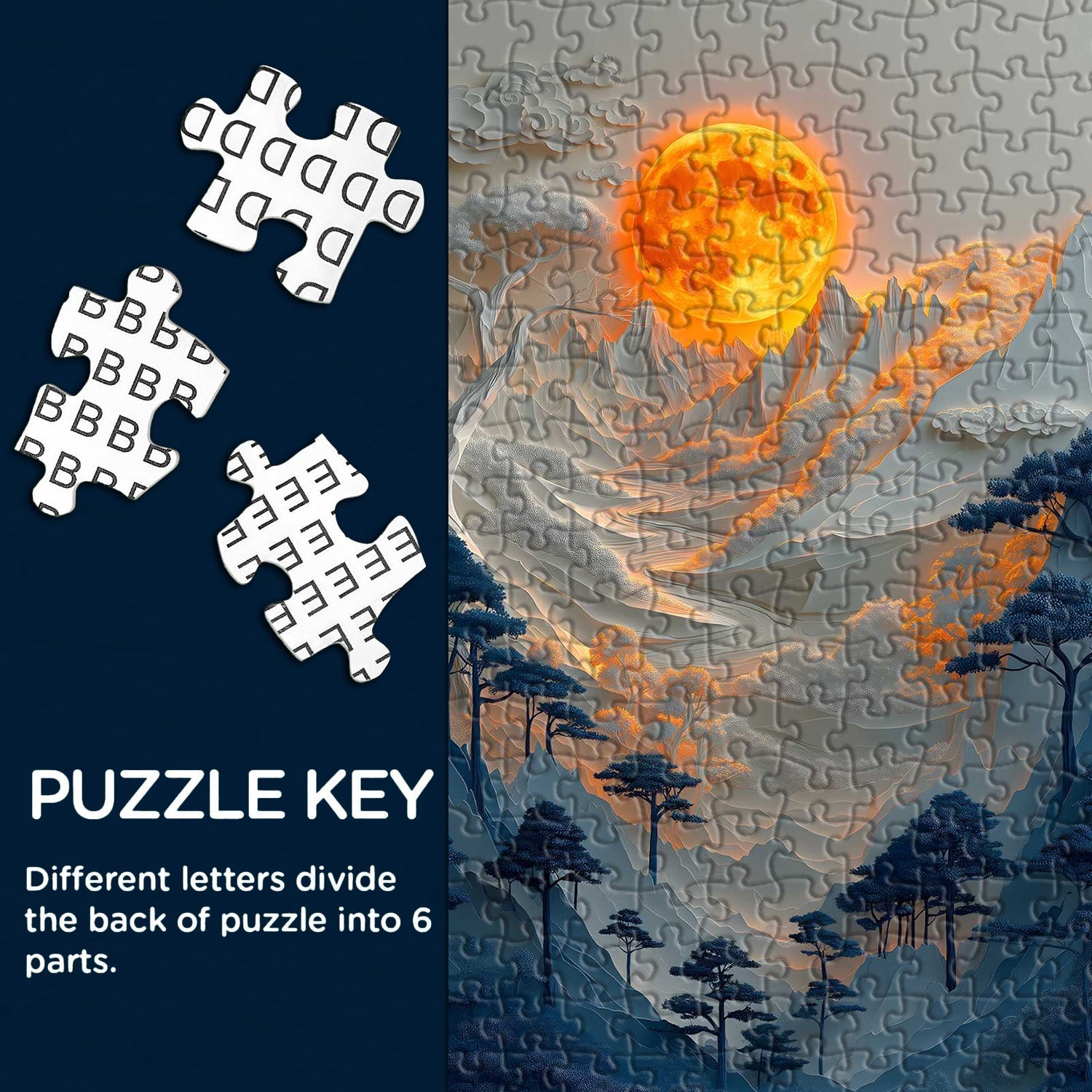 Moonlit Mountains Jigsaw Puzzle 1000 Pieces