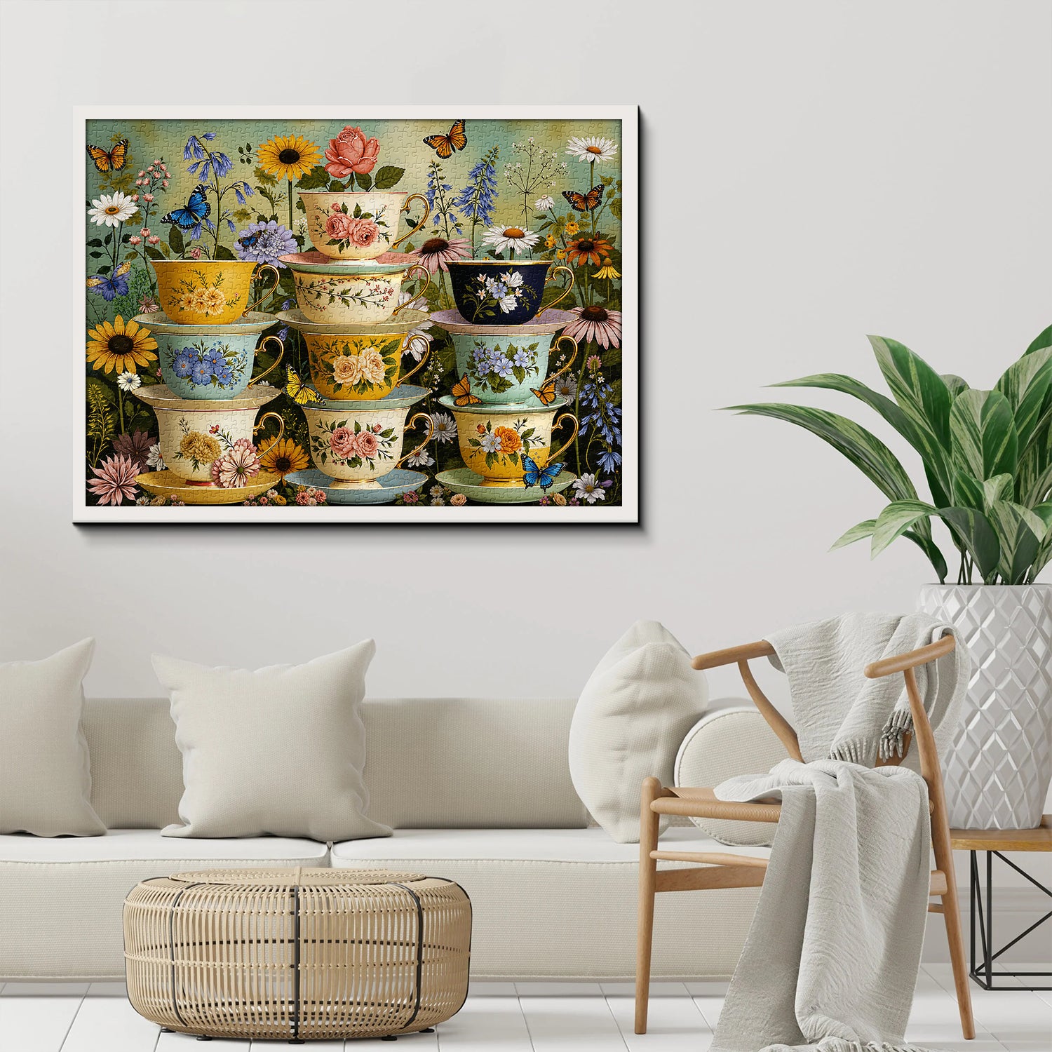 Floral Teacup Garden Jigsaw Puzzle 1000 Piece
