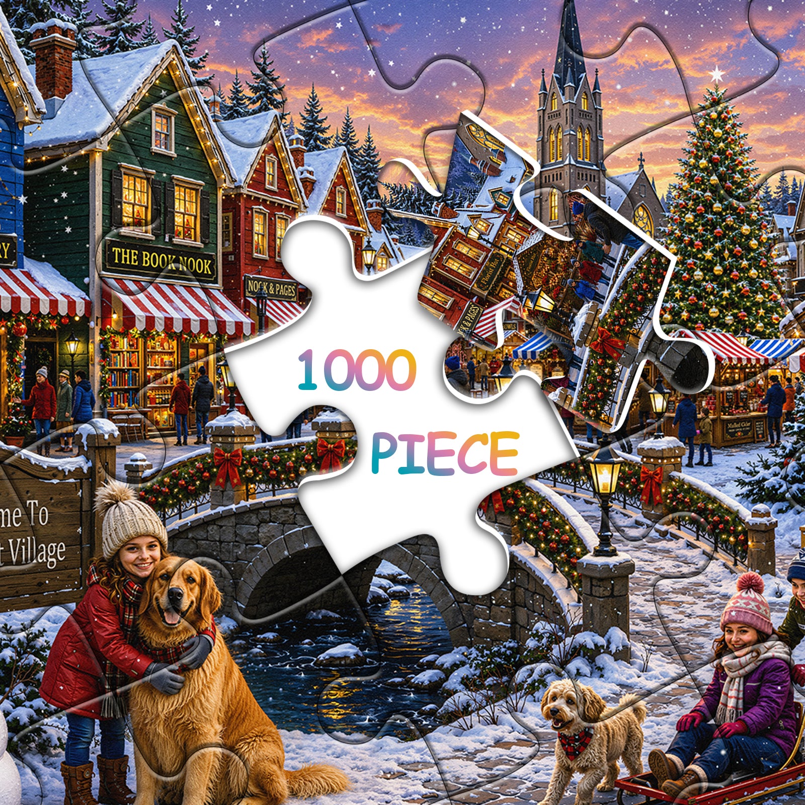 Warm Winter Village  Jigsaw Puzzle  1000 Piece