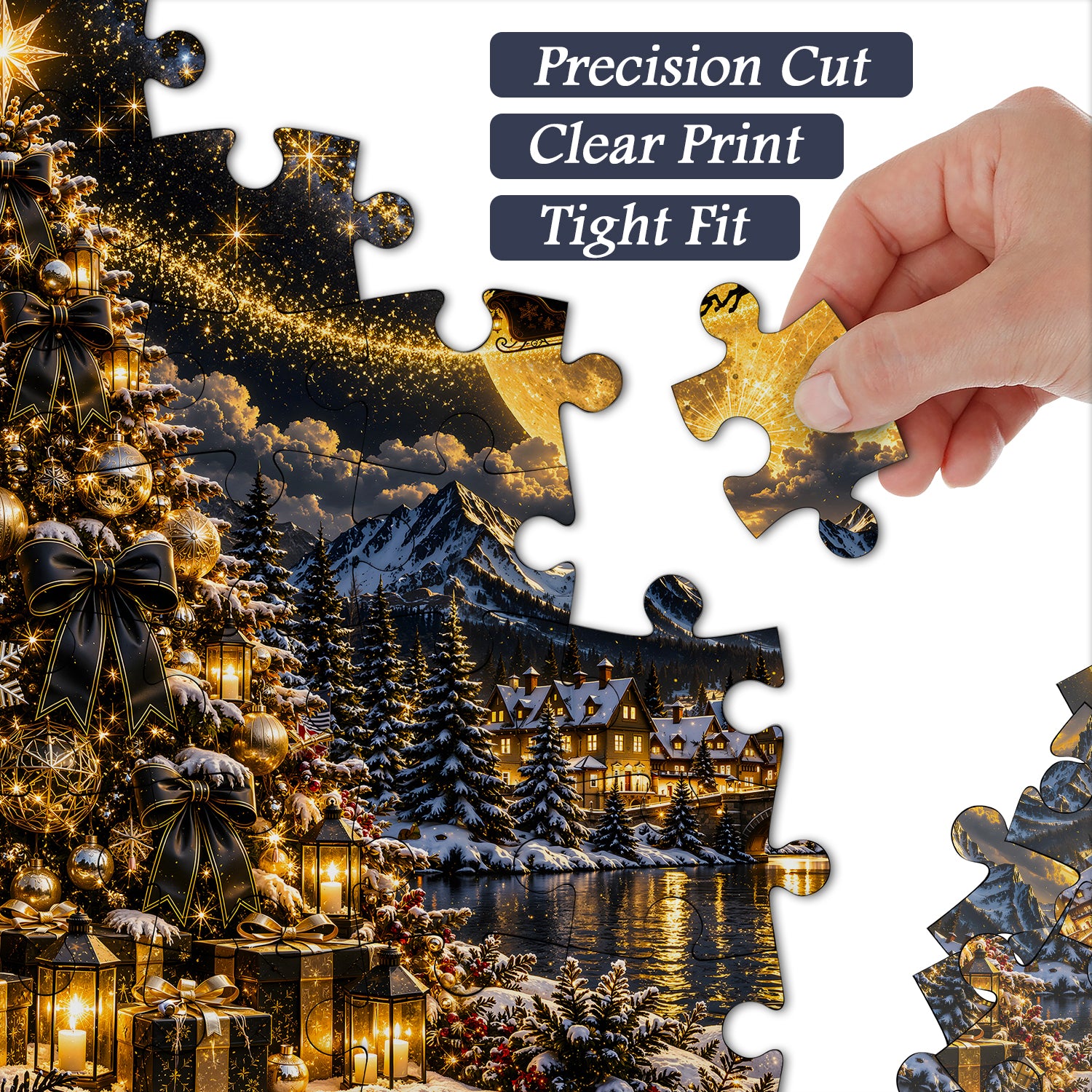 Moonlit Christmas Village Jigsaw Puzzle 1000 Piece