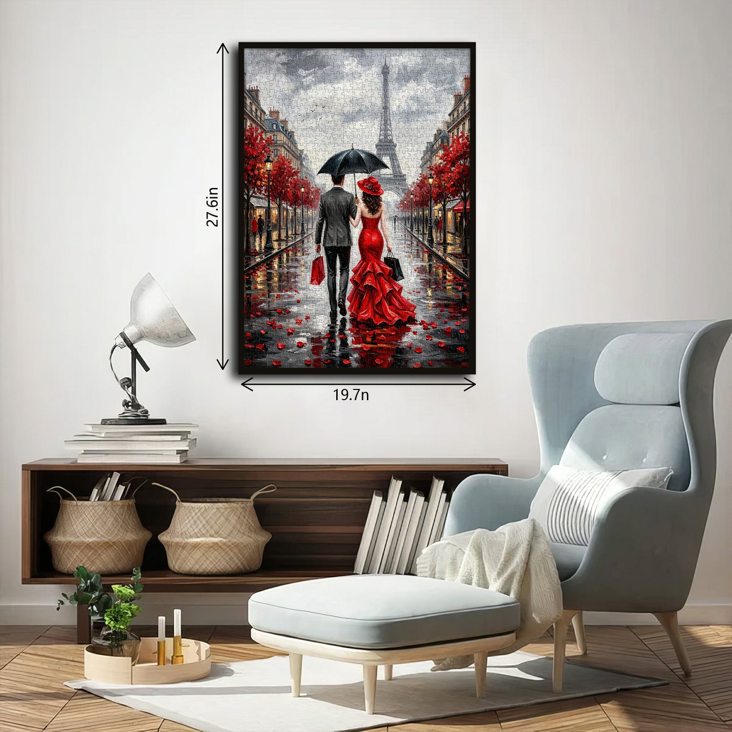 Parisian Rainy Romance Jigsaw Puzzle 1000 Piece