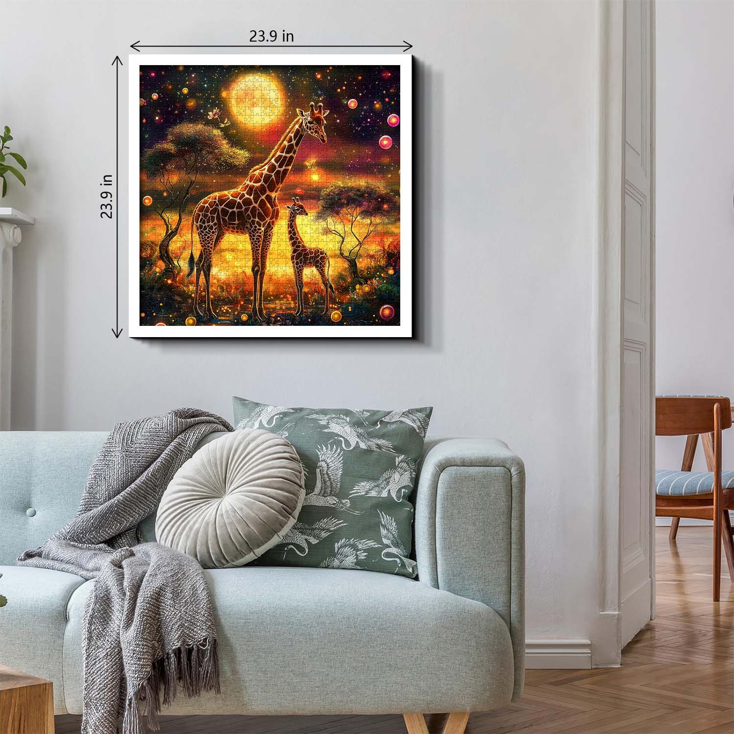 Giraffes Under Moonlight Jigsaw Puzzle 1000 Pieces