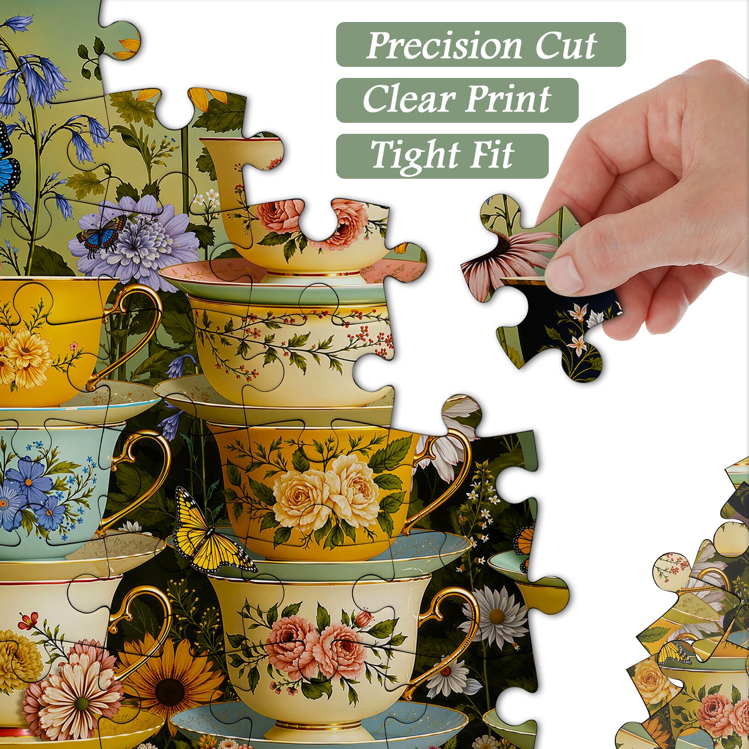 Floral Teacup Garden Jigsaw Puzzle 1000 Piece