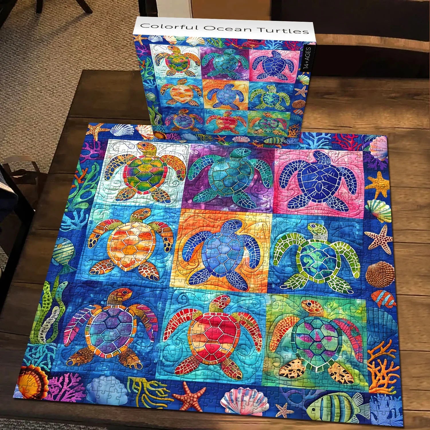 Colorful Ocean Turtles Jigsaw Puzzle 1000 Pieces