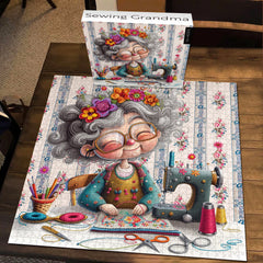 Sewing Grandma Jigsaw Puzzle 1000 Pieces