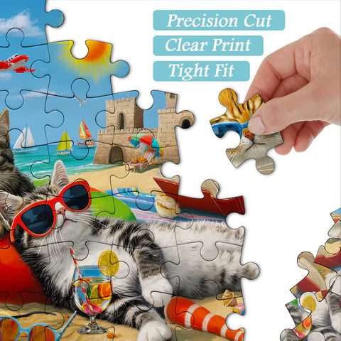 Beach Cat Party Jigsaw Puzzle 1000 Pieces
